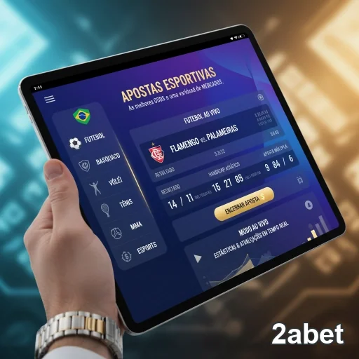 Tela do aplicativo 2abet com apostas esportivas ao vivo.