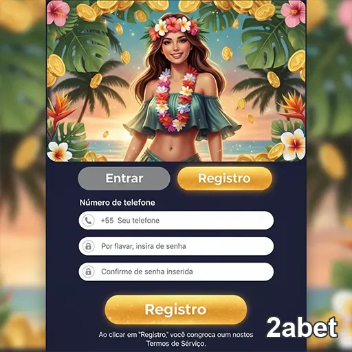 Tela de registro da 2abet com interface vibrante e atraente.