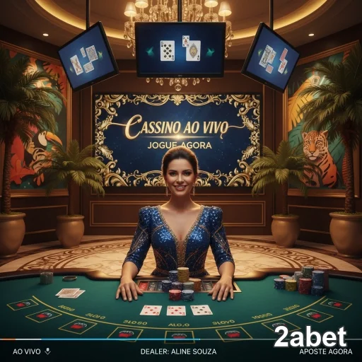 Interface do cassino ao vivo na 2abet com croupier e mesa