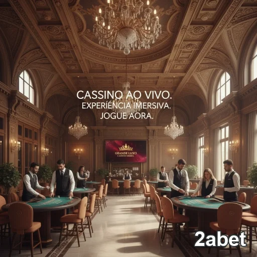 Ambiente do cassino ao vivo da 2abet com mesas de jogo.