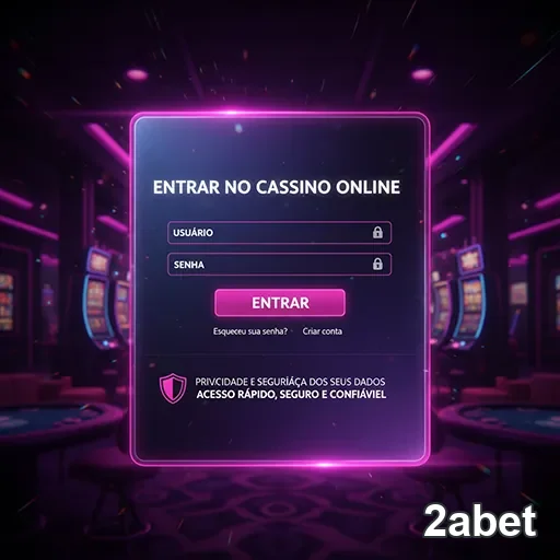 Tela de login da 2abet com campos de usuário e senha.