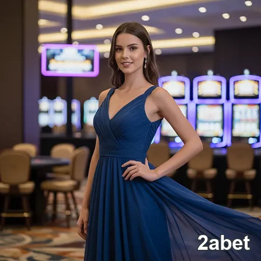 Jogadora em vestido elegante em cassino da 2abet.