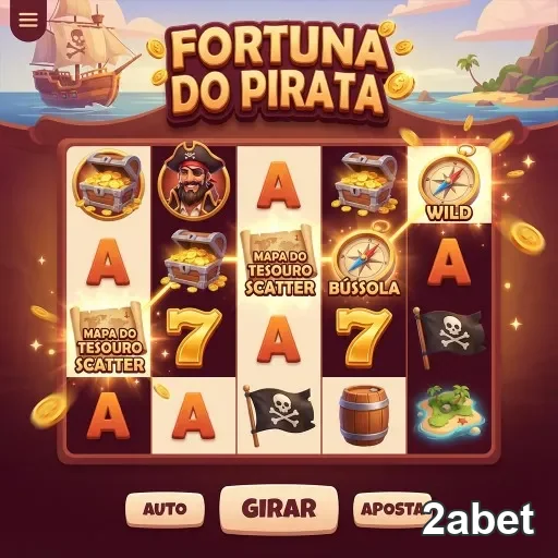 Slot Fortuna do Pirata da 2abet com símbolos e prêmio.