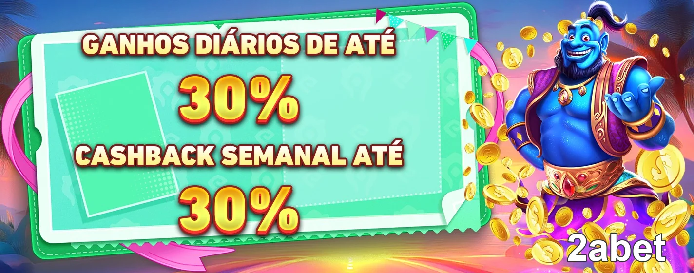 Ilustração de promoções com cashback na 2abet.