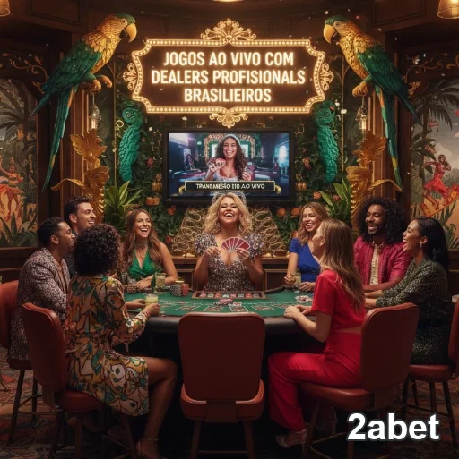 Mesa de jogos ao vivo com dealers brasileiros na 2abet.