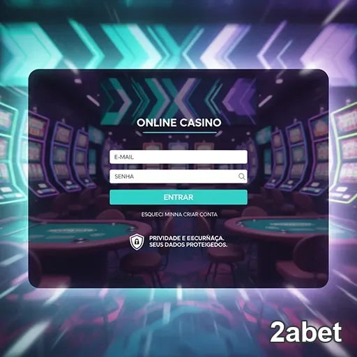Tela de login da 2abet com fundo de cassino virtual.