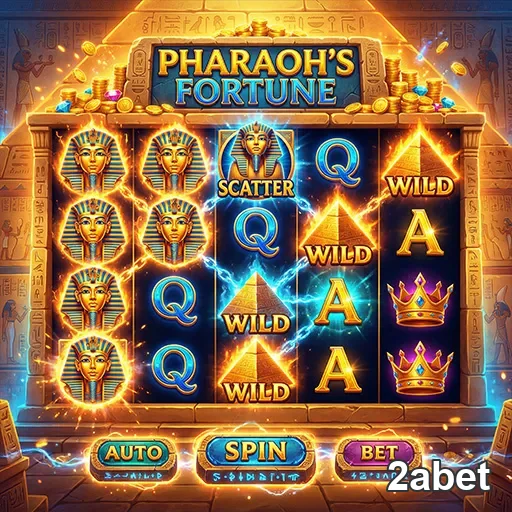 Tela do jogo Pharaoh's Fortune na 2abet com ícones de slots.