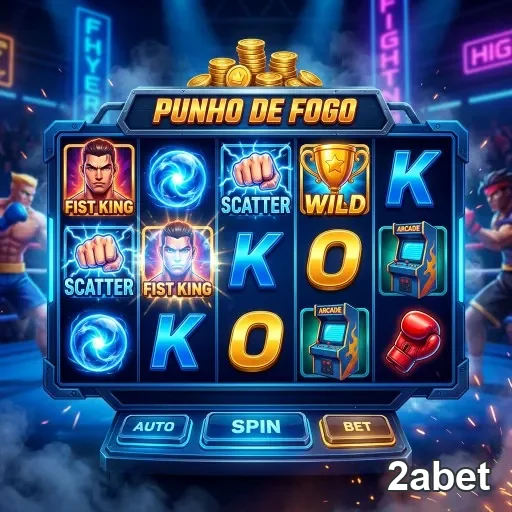 Interface do slot 'Punho de Fogo' na 2abet com moedas.