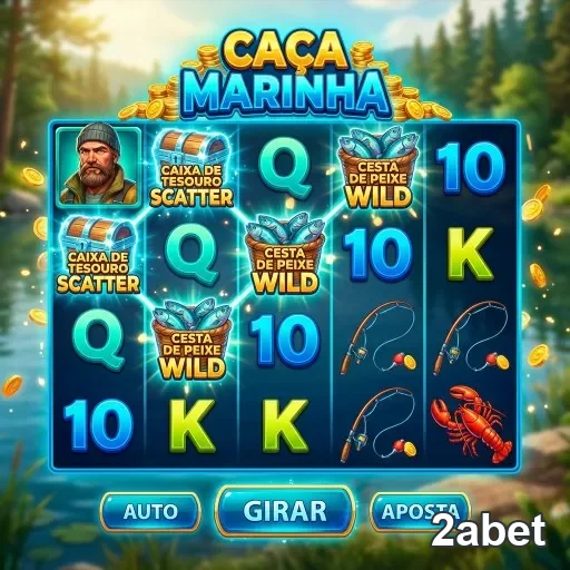 Slot 'Caça Marinha' da 2abet com recursos VIP visíveis.