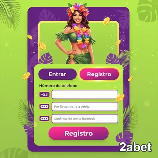 Tela de registro da 2abet com opções de login e cadastro.